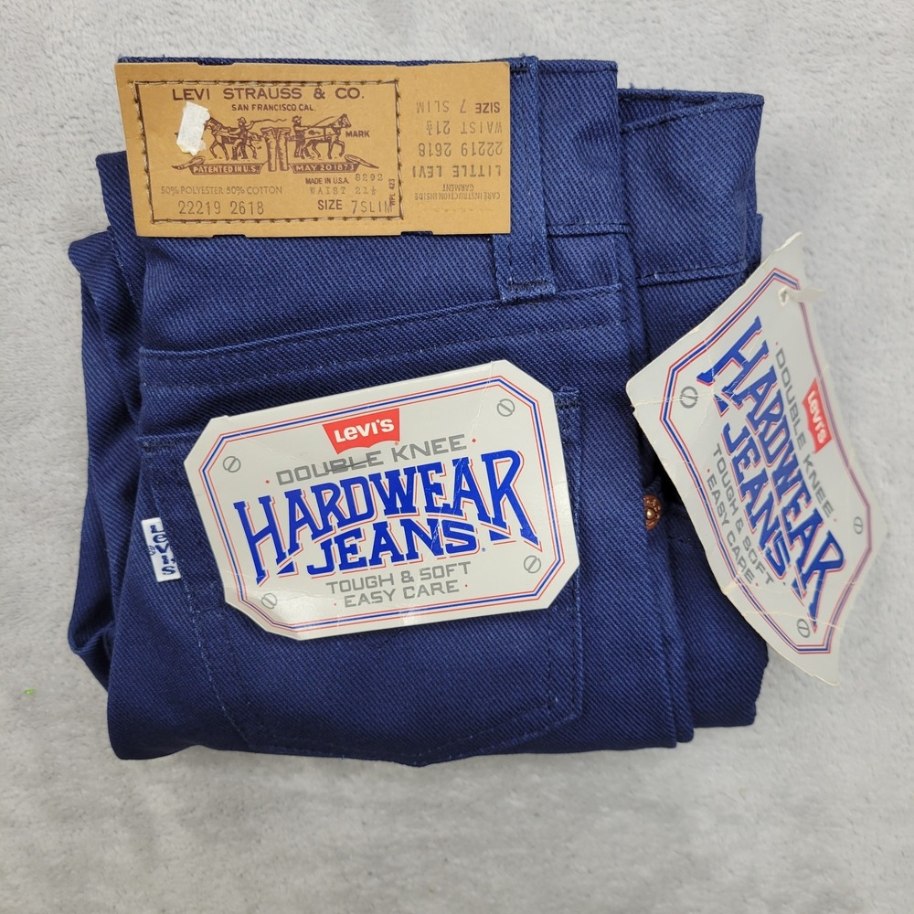 Vintage Levis Jeansâ Boys 7 Slim Double Knee Made USA Hardware 80s Kids Pants